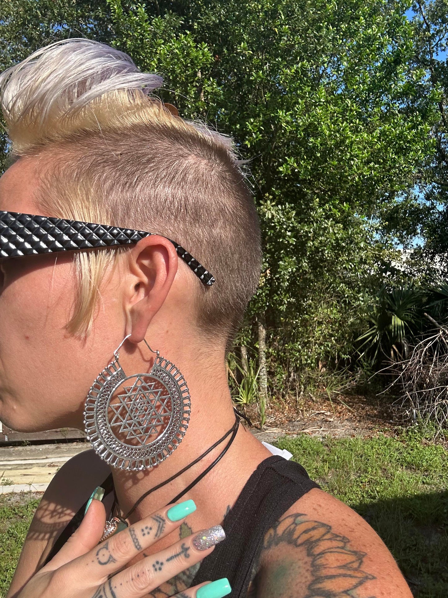 Sri Yantra Sacred Geometry Earrings