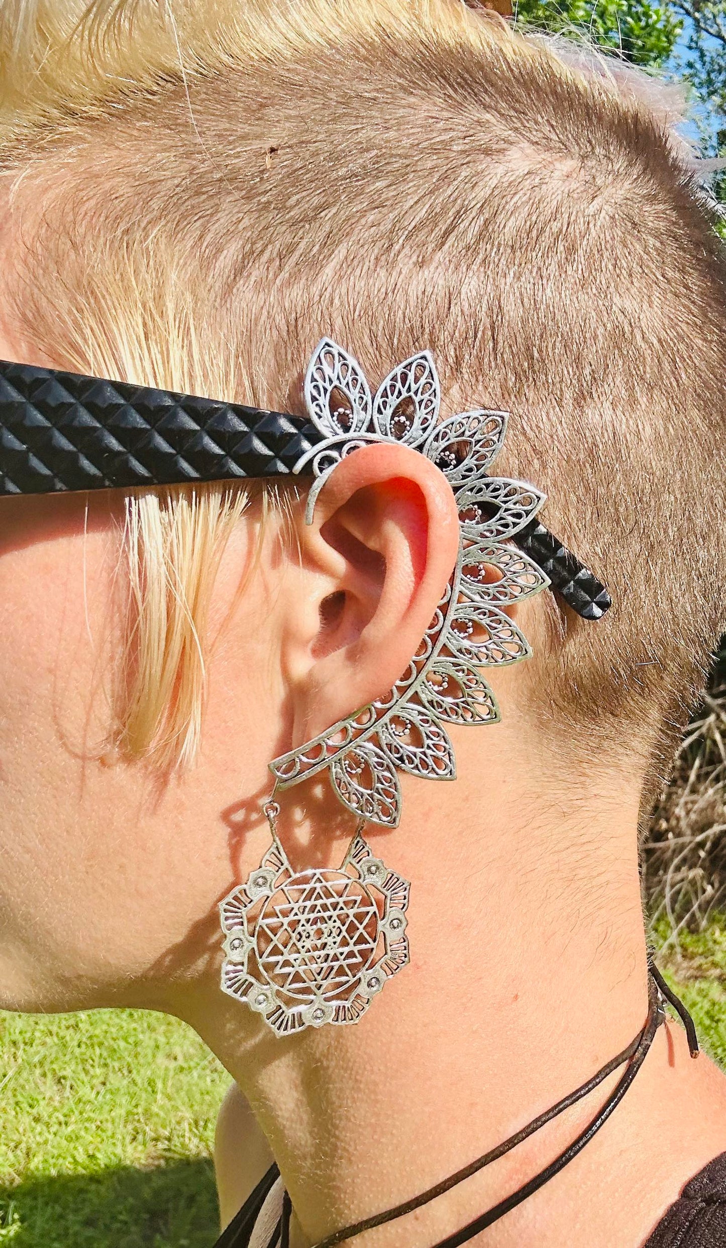 Small SRI YANTRA Sacred Geometry Earrings