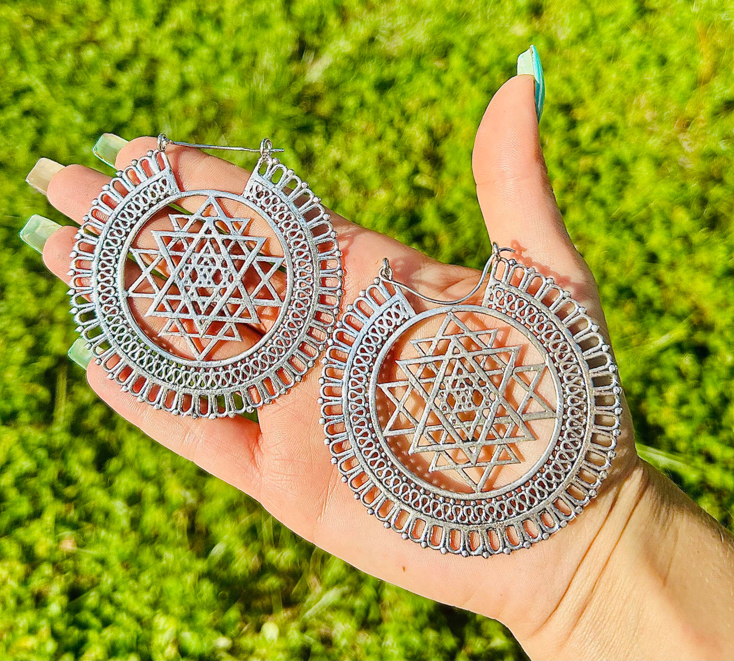 Sri Yantra Sacred Geometry Earrings