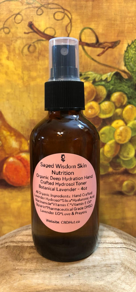 Organic Deep Hydration Hand Crafted Hydrosol Toner - Botanical Lavender