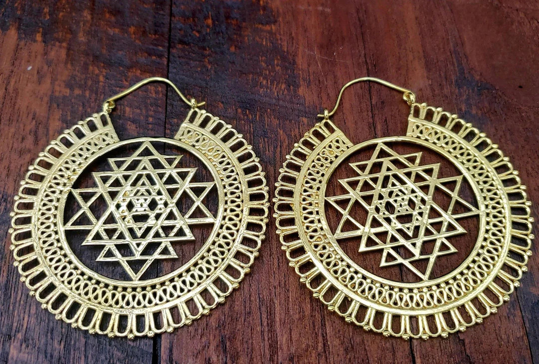 Sri Yantra Sacred Geometry Earrings