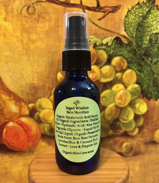 Organic Hyaluronic Serum - 2oz Glass Spray Bottle